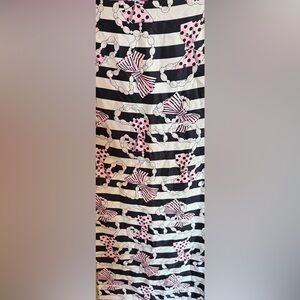 Vintage St. John Silk Pink Bows and Pearls Scarf